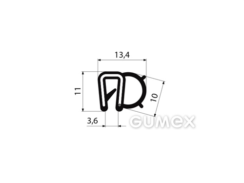 GUMMIPROFIL PIRELI U-FORM MIT SEITLICHER DICHTUNG - DICHTUNG MIT ARMIERUNG - EPDM